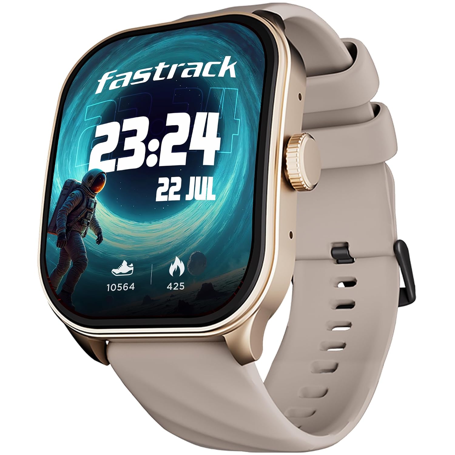 Fastrack Limitless FS2 Pro 1.96″ AMOLED Smart Watch with BT Calling, AI Voice Assistant, 100+ Sports Modes, 5-Day Battery, Fast Charge, Health Tracking, – Smartwatch for Men & Women (Beige)