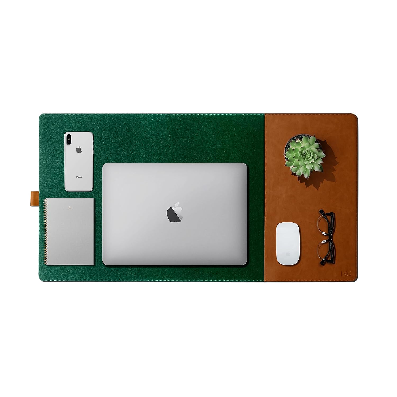 DailyObjects Turf 2.0 Desk Mat | Super Smooth Felt for Gaming Home and Office | Vegan Leather | Work from Home Solution for Laptop Keyboard and Mouse | Reversible Anti Slip Water Resistant – Green