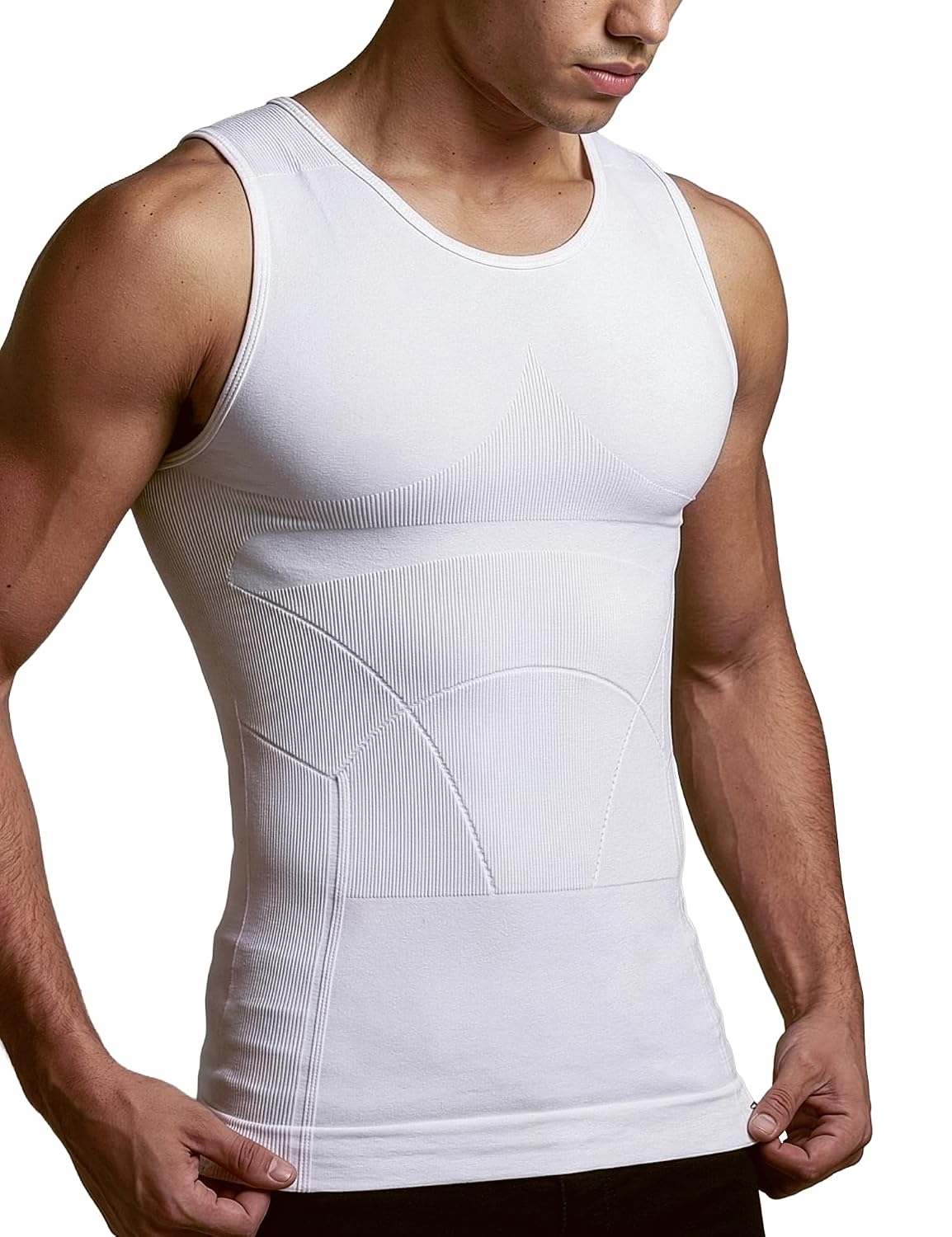 DAMENSCH Form Shapewear for Men, Comfortable and Stretchy Body Shaper for Man, Posture Correcting Tummy Tucker, Breathable Gynecomastia Compression T Shirt, Ideal for Parties Shirt Tucker for Men