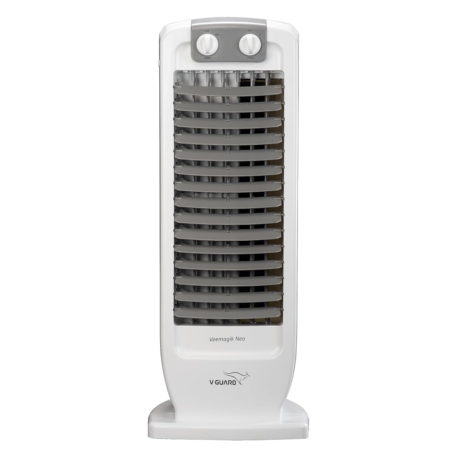 V-Guard Veemagik Neo 17 (43.5cm) Tower Fan|18-Months Warranty|Grey White | 1300 RPM | 2401 CFM Air Flow | Durable Construction | Extensive Support