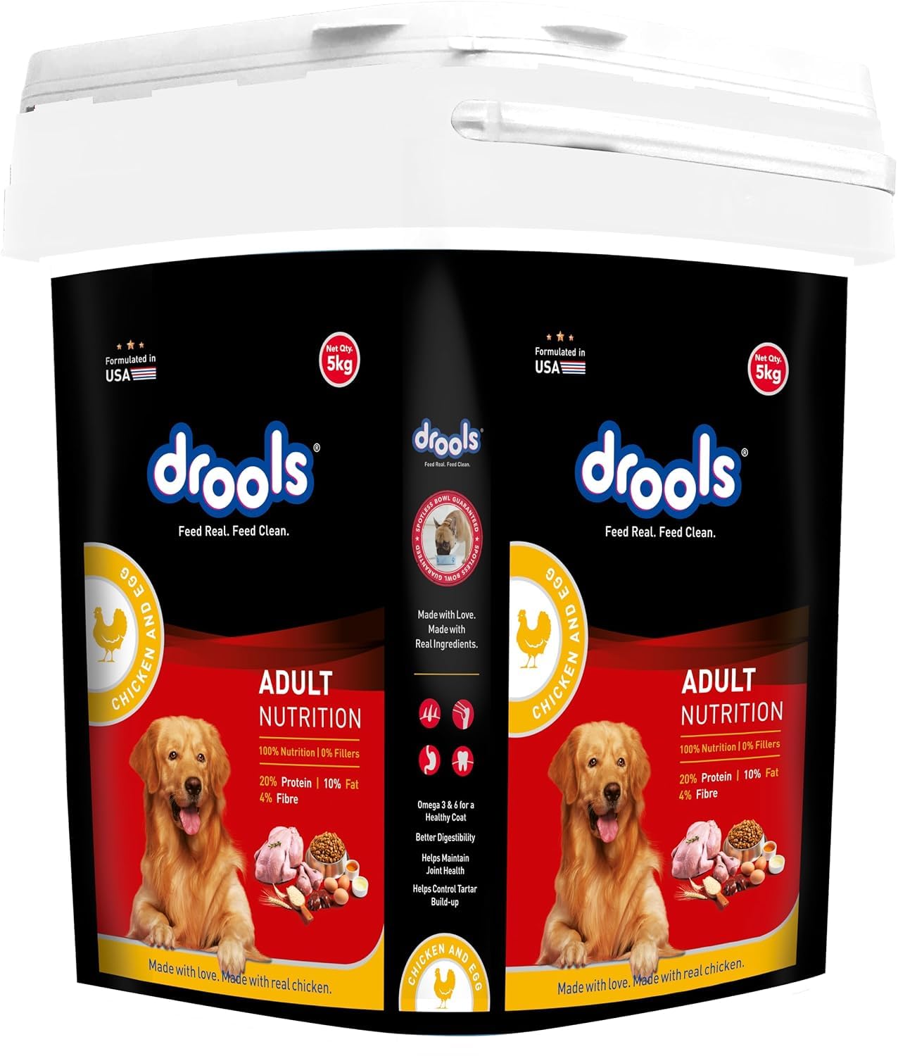 Drools Adult Dry Dog Food 5kg | Chicken & Egg Flavour | Omega 3 & 6 for Growth | Better Digestibility | Supports Joint Health | Helps Control Tartar Buildup