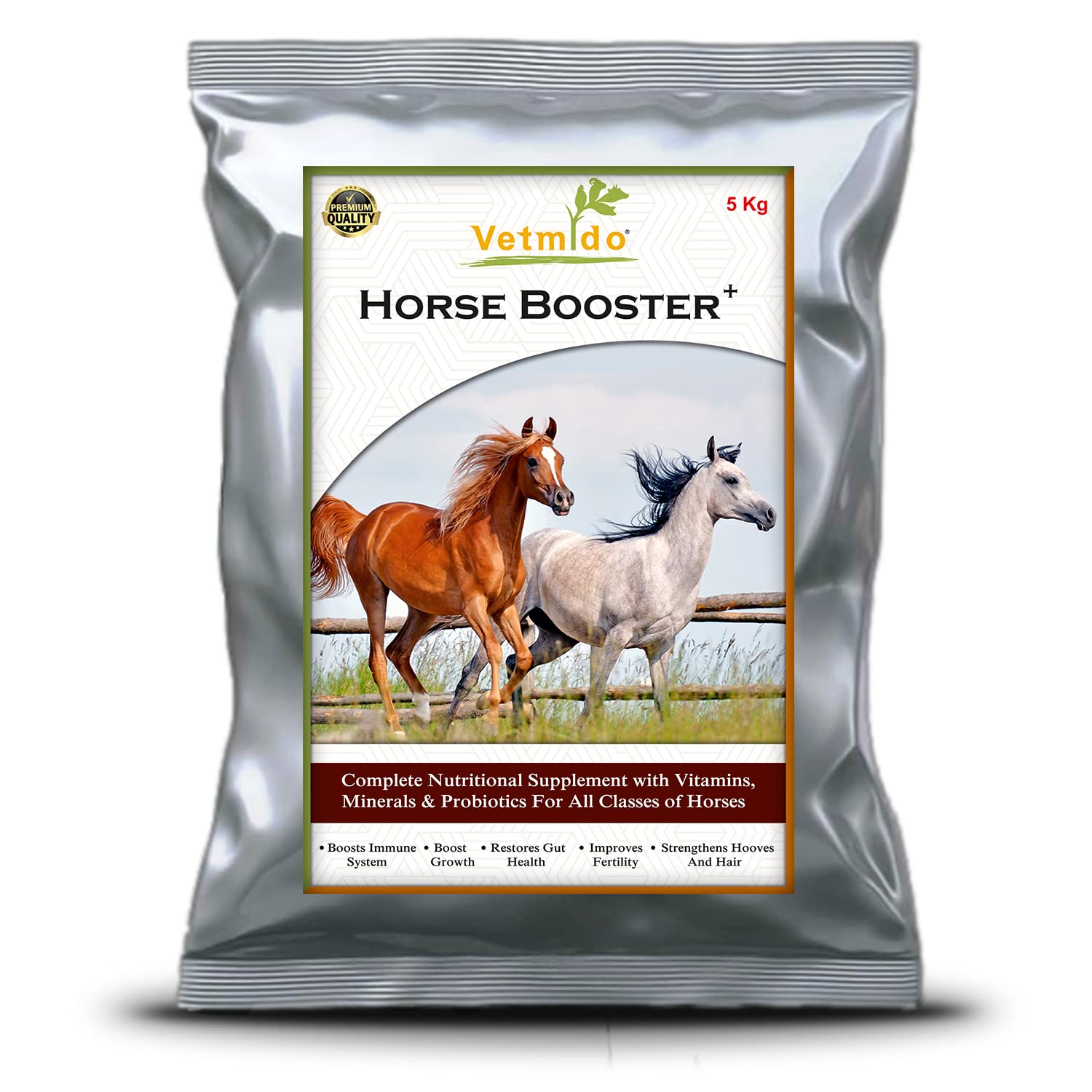 Horse Booster Plus – Growth Booster with Vitamins, Minerals & Probiotics for All Classes of Horses – 5 kg