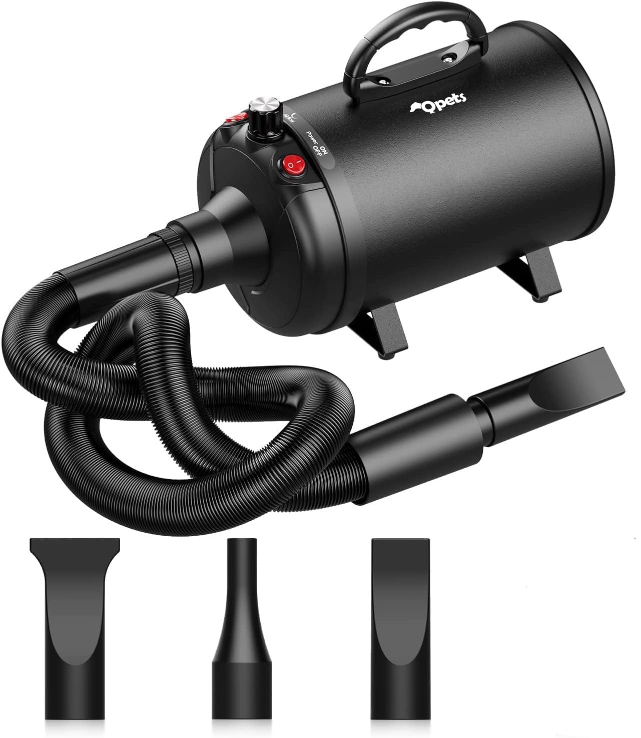 Qpets Pet Hair Dryer Dog Cat Grooming 5.2HP/3800W High Velocity | Fast Drying for Thick Coats, Adjustable Airflow Comfort, Durable Build, Heat Settings for Daily Grooming
