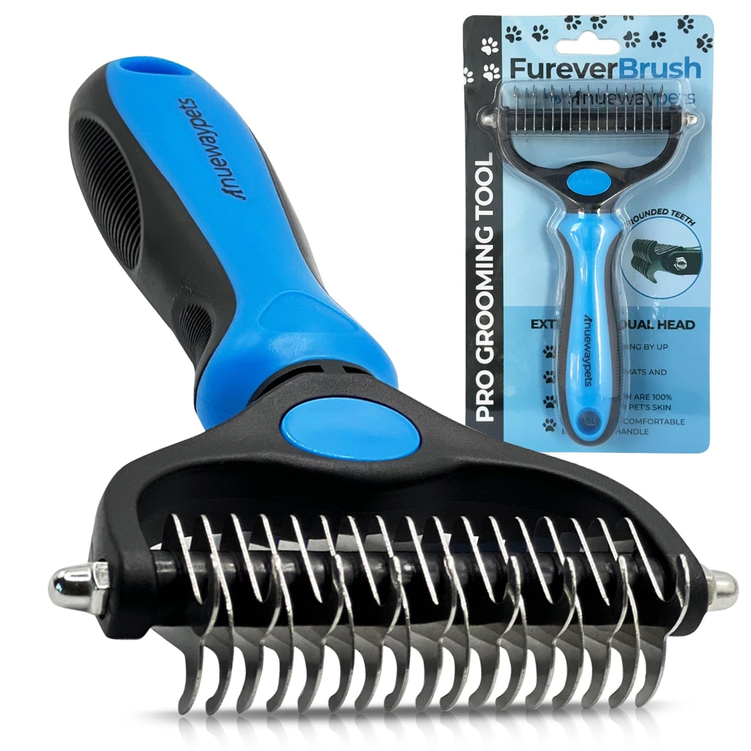 Reduce Shedding with The Original FureverBrush® by NuewayPets – Pro Undercoat Grooming Tool For Dogs | Deshedding and Dematting Tool