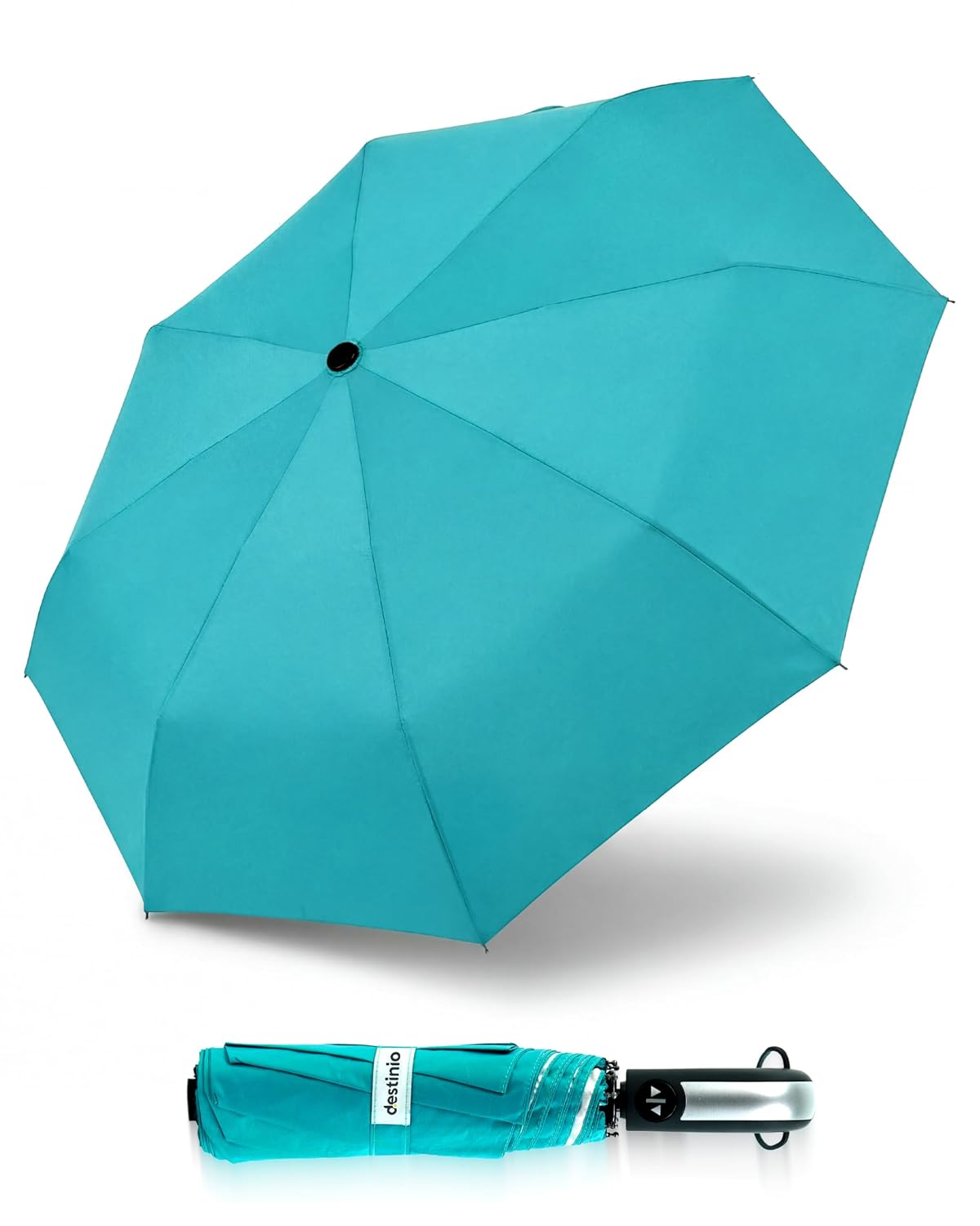 Destinio Umbrella for Women, Umbrella for Men – Automatic 3 Fold Windproof for Travel with Auto Open & Close, UPF 50+ UV Sun & Rain Protection Big Size Foldable Umbrela