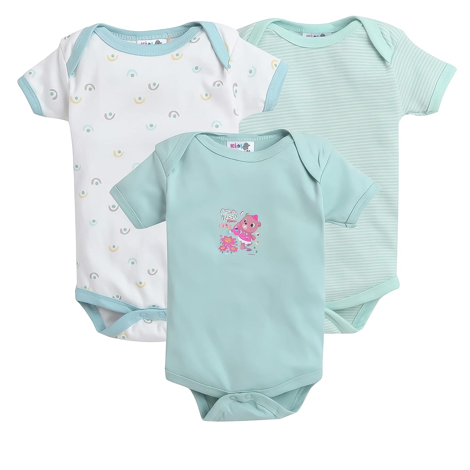 EIO Newborn Baby Cotton Romper Sleepsuit | Half Sleeve Jumpsuit Bodysuit for Boys & Girls | Soft Breathable Baby Clothes Combo Pack