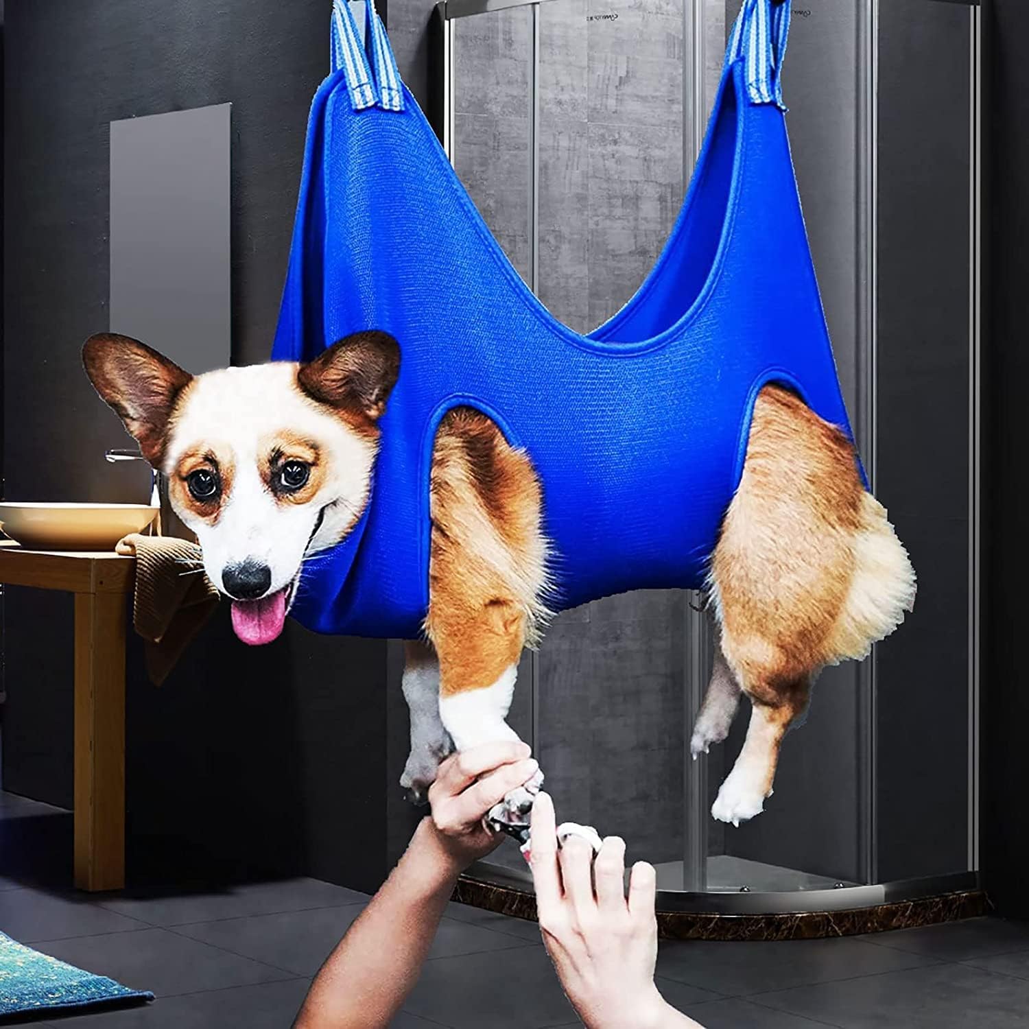 CBEX Dog Grooming Hammock Supplies Kit, Pet Grooming Hammock Restraint Bag Hanging Harness Pet Supplies Kit, Dog Hammock Helper 2 in 1 Cat Dog Hammock Helper Hanging Harness