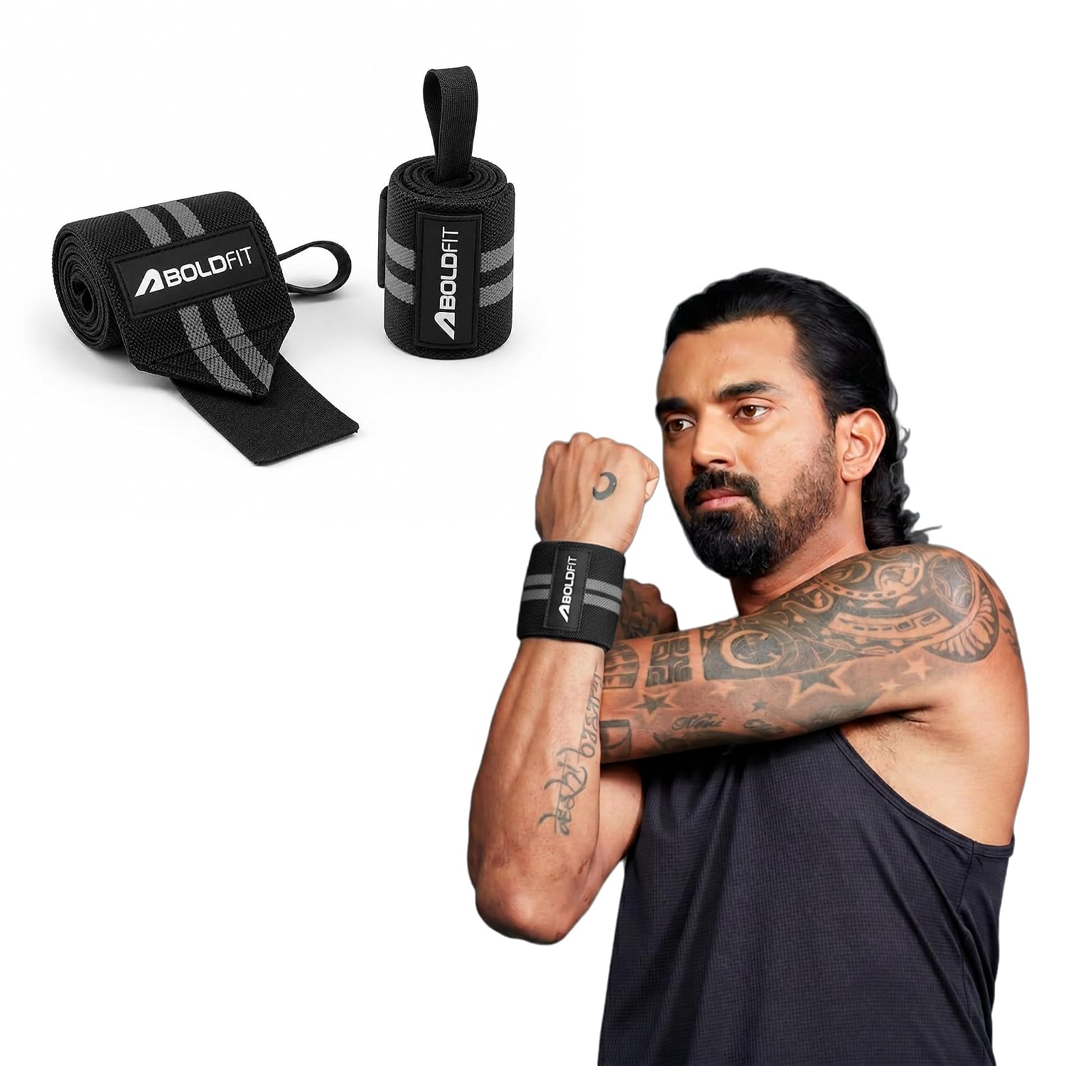 Boldfit Wrist Band for Gym Workout Wrist Support for Gym Straps for Men Hand Band Strap for Man Accessories for Men Workout Wrists Supporter wrap for man Workouts Accessories for Women Hand Wraps