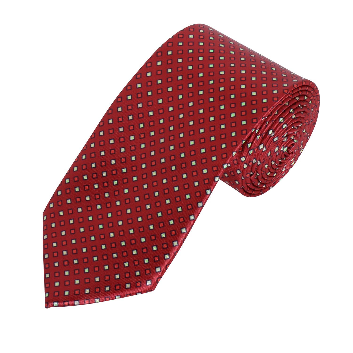 TRIPIN Men’s Maroon White Micro Dot Jacquard Tie for Wedding, Party & Formal Wear