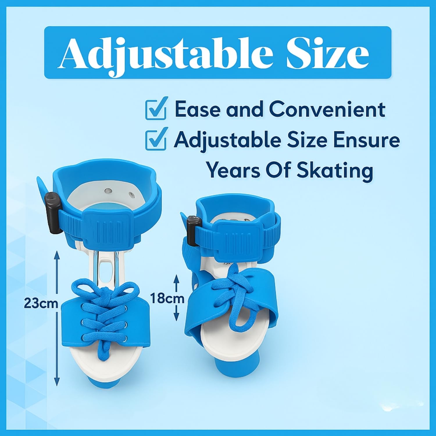 Toy Imagine™ Adjustable Inline Skates for Kids 4-12 Years | Blue Roller Skating Shoes with Front Brake | Polyurethane Wheels | Unisex Skates for Boys & Girls | Beginner Skating Kit