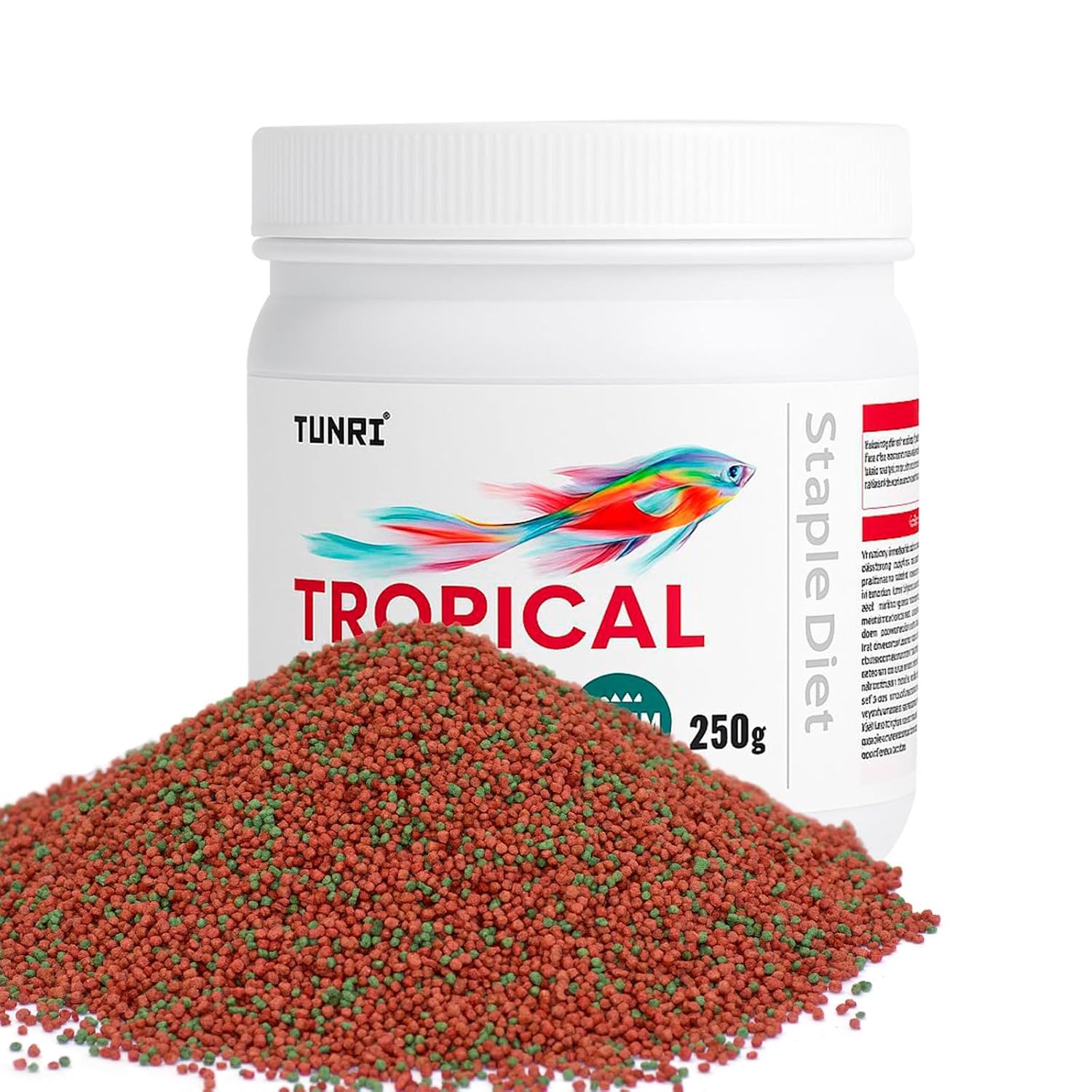 Tunai Tropical Fish Food for Aquarium with 26% Protein |1mm Pellets, 250g|Perfect for Adult Small & Medium Fish