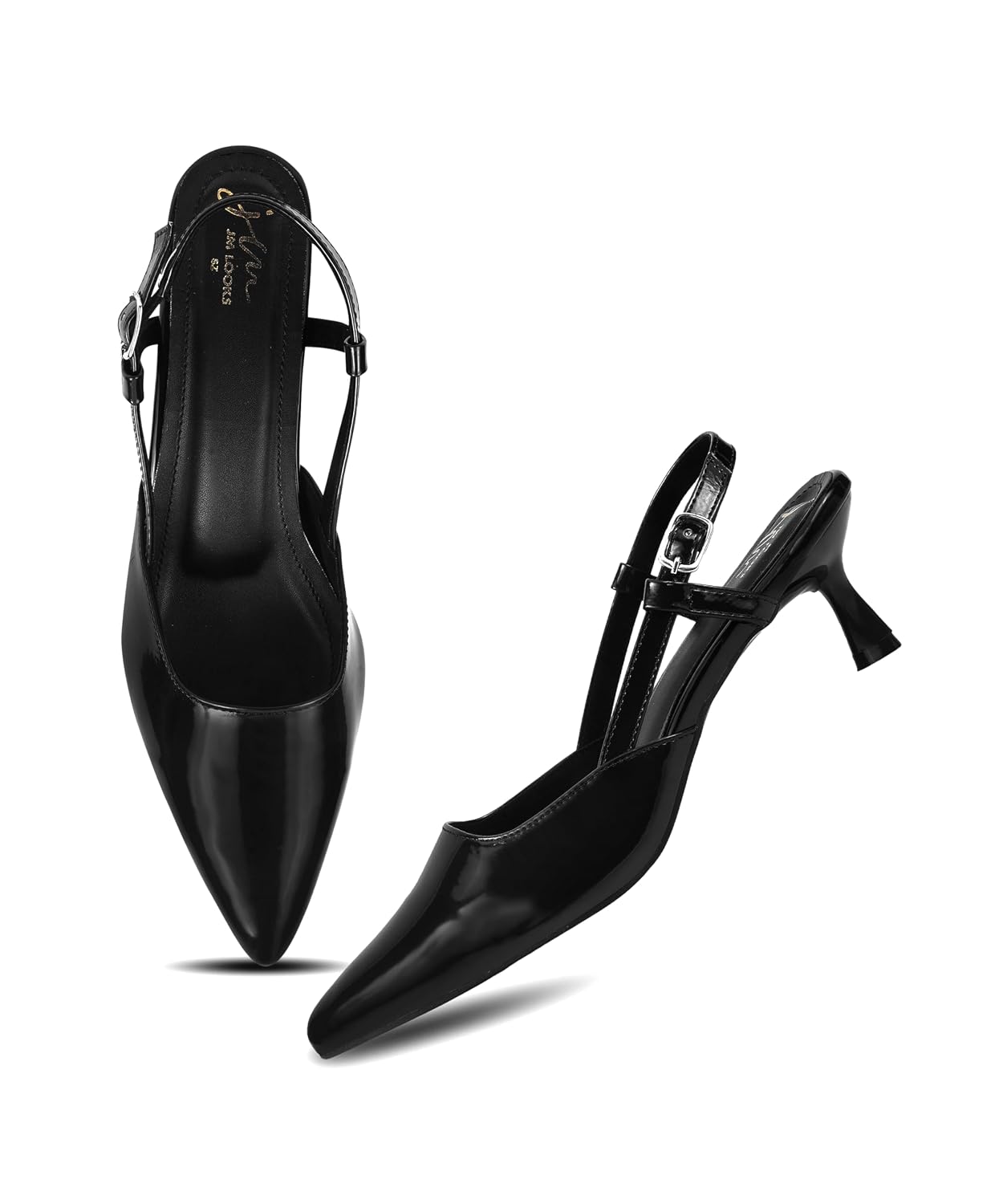JM LOOKS Elegant Pointed Toe Slingback Kitten Heels Fashionable Sandals for Modern Women