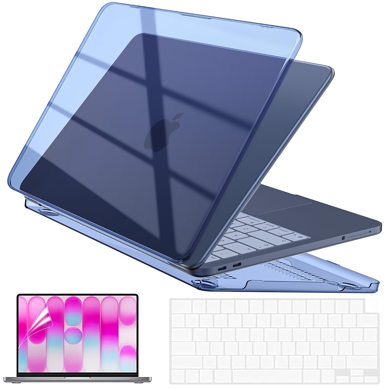EooCoo Clear Case for Apple MacBook Neo Cover 13 inch 2026 Indigo A3404