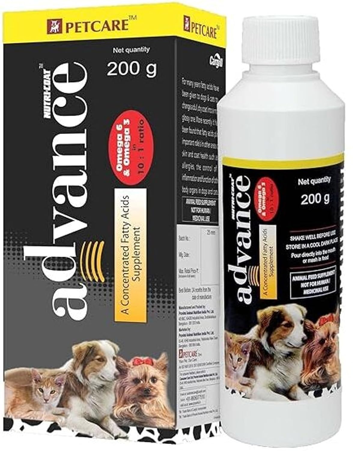 Advance Dog Skin and Fur Supplement Syrup with Omega 3 and 6 Fatty Acids, Vitamins, Supports Shiny Fur, Skin Health, Soft Hair Nutrition, Daily Feeding Routine for Adult Dogs, 200 ml