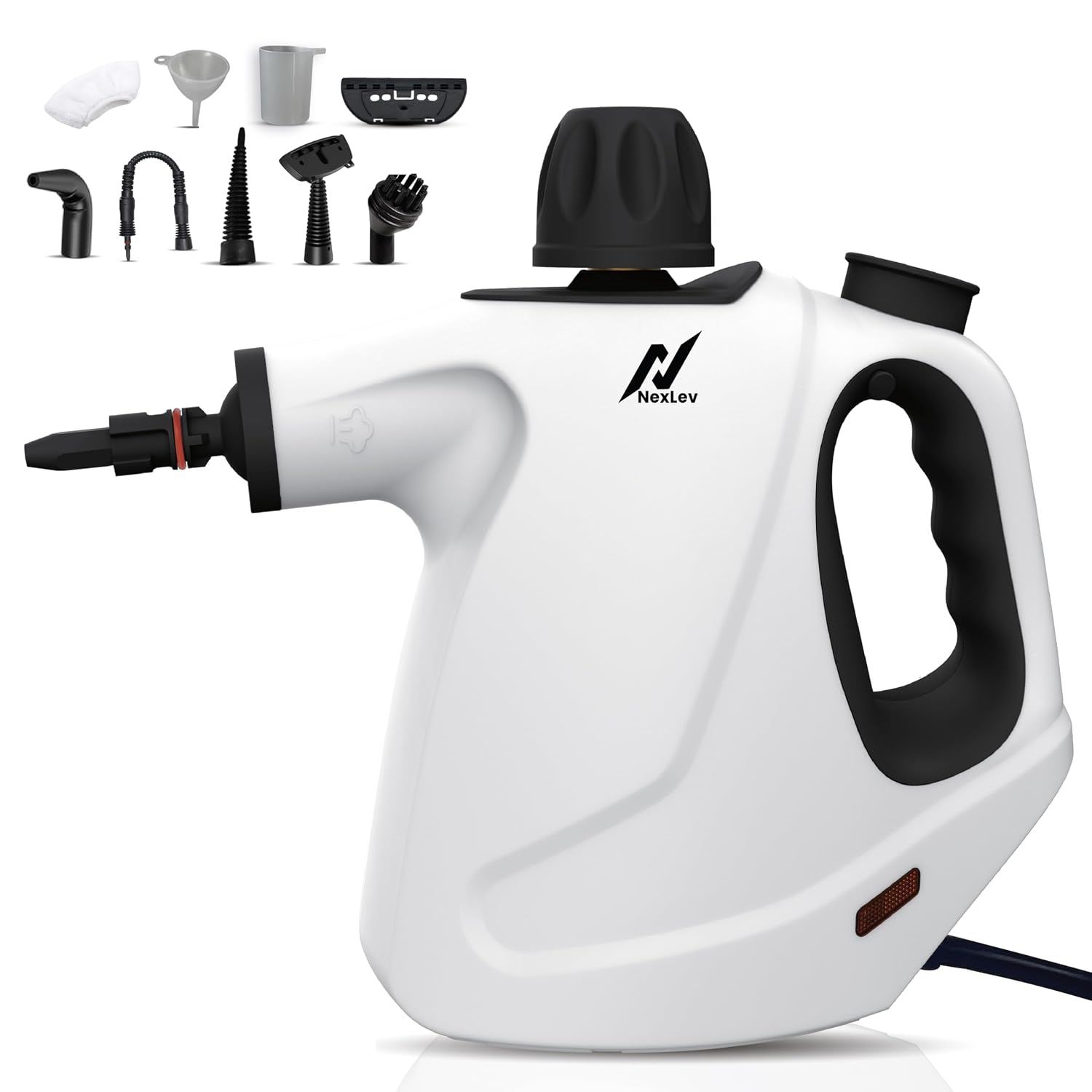 NexLev Steam Cleaner | Complete Home Kitchen Floor Bathroom Car & Office | Steam Cleaner for Home With 9 Accessories | 450 ML | Window Pane Sink Grime Chimney Grease Water Stain Cleaner | 1050W