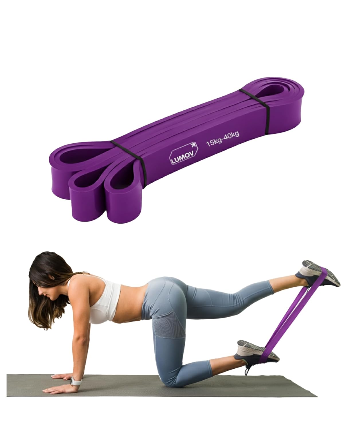 Resistance Band for Workout & Stretching, Exercise Band for Men & Women, Thera Band for Yoga, Pilates, Gym, Home Workout & Fitness Training, Latex Band for Strength, Toning & Flexibility(15-40Kg)