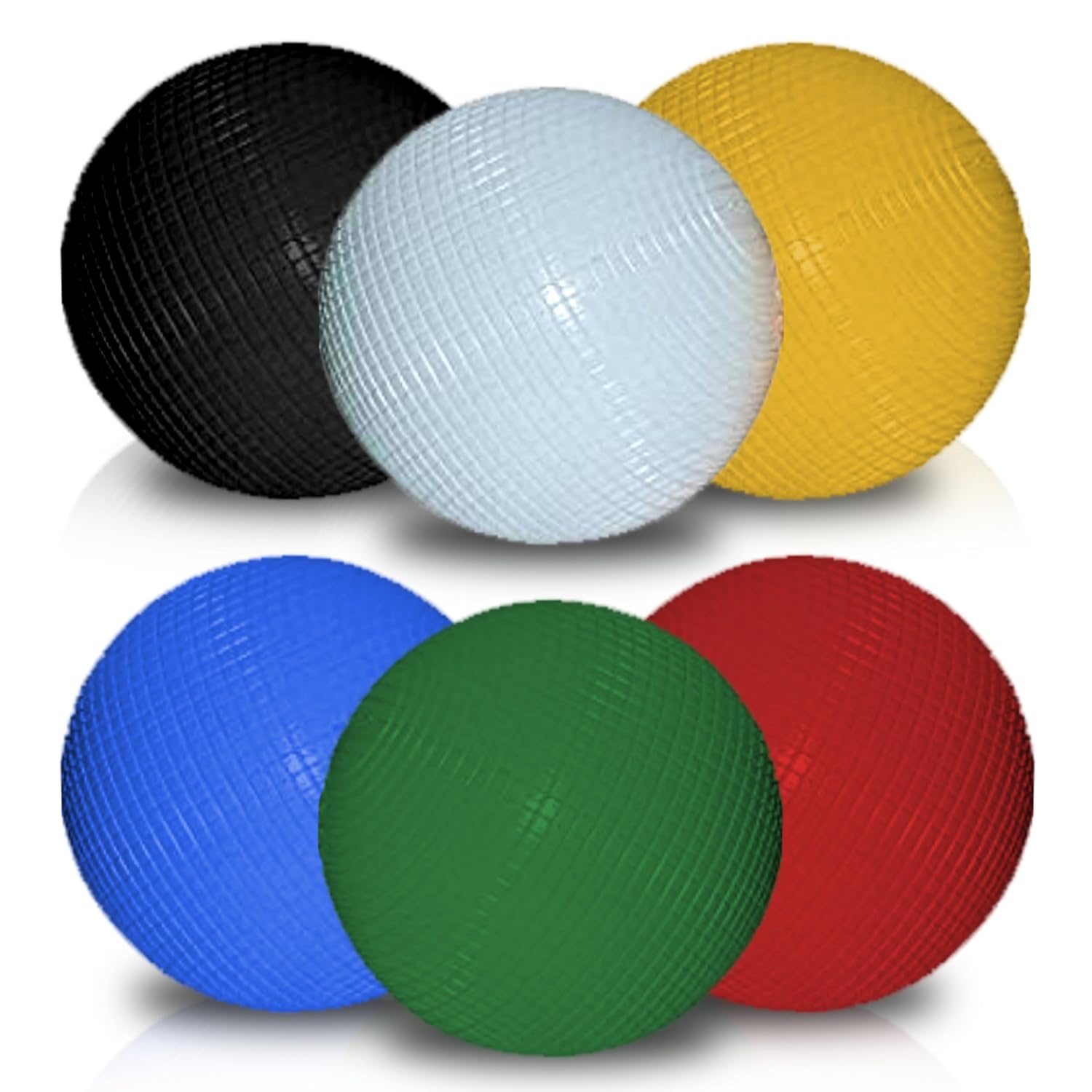 Synco Croquet Ball Set Of 6, Colored Diamond Croquet Balls Bocce For Lawn Backyard, Six Player Croquet Game Ball Set