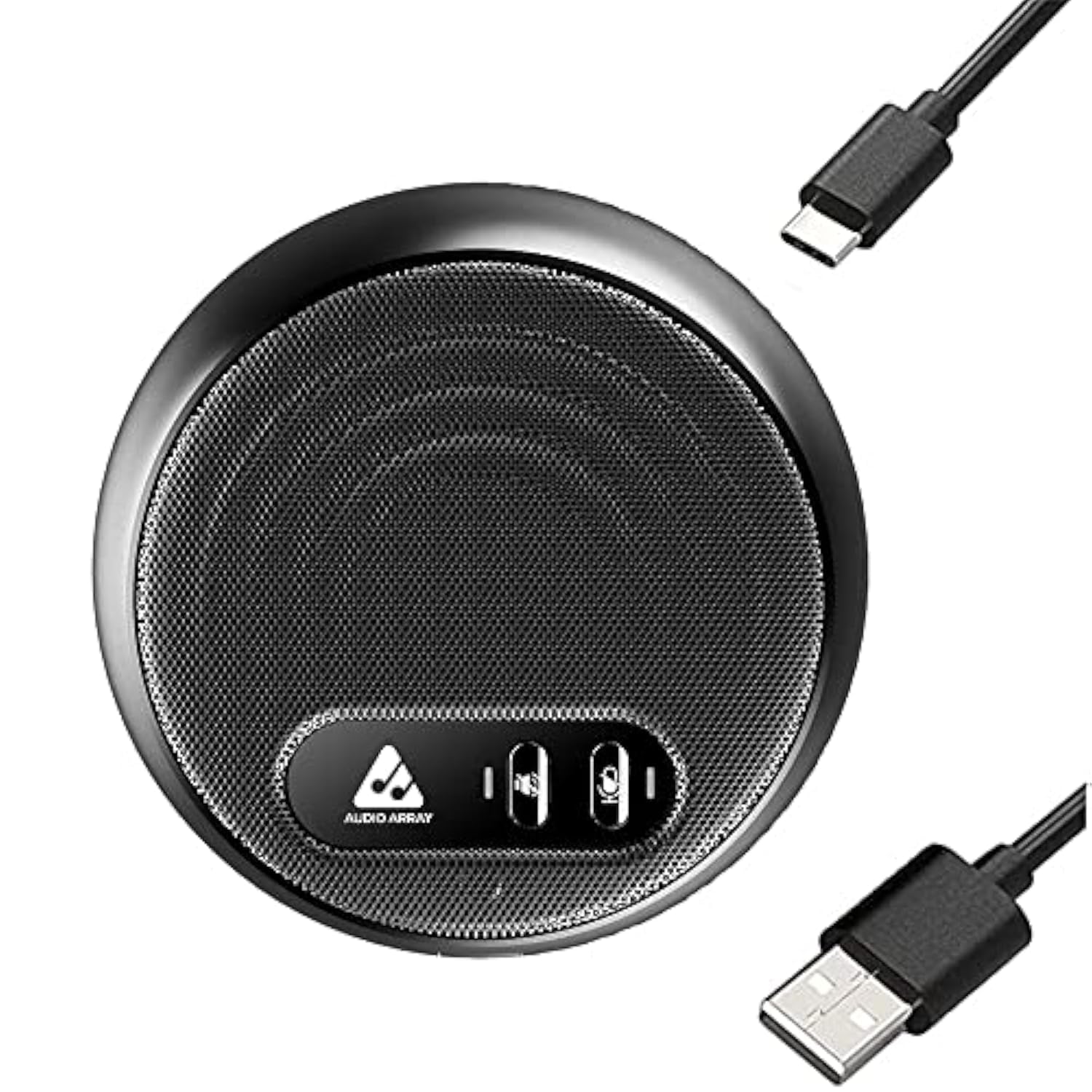 Audio Array USB Plug & Play Conference Microphone with Speaker | Omni Directional Pickup Upto 4M | Speaker and Mic Mute Buttons | Volume Control & Mute Button | Ideal for Meeting & Video Call | AM-C10