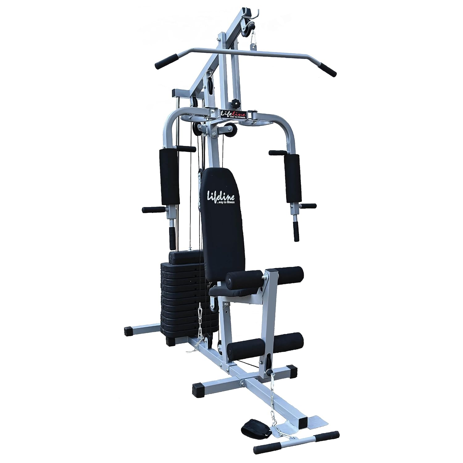 Lifeline Fitness Multi Home Gym Multiple Muscle Workout Exercise Machine Chest Biceps Shoulder Back Triceps Legs for Men at Home, 72kg Weight Stack,Made in India, HG-002 Free Installation Assistance