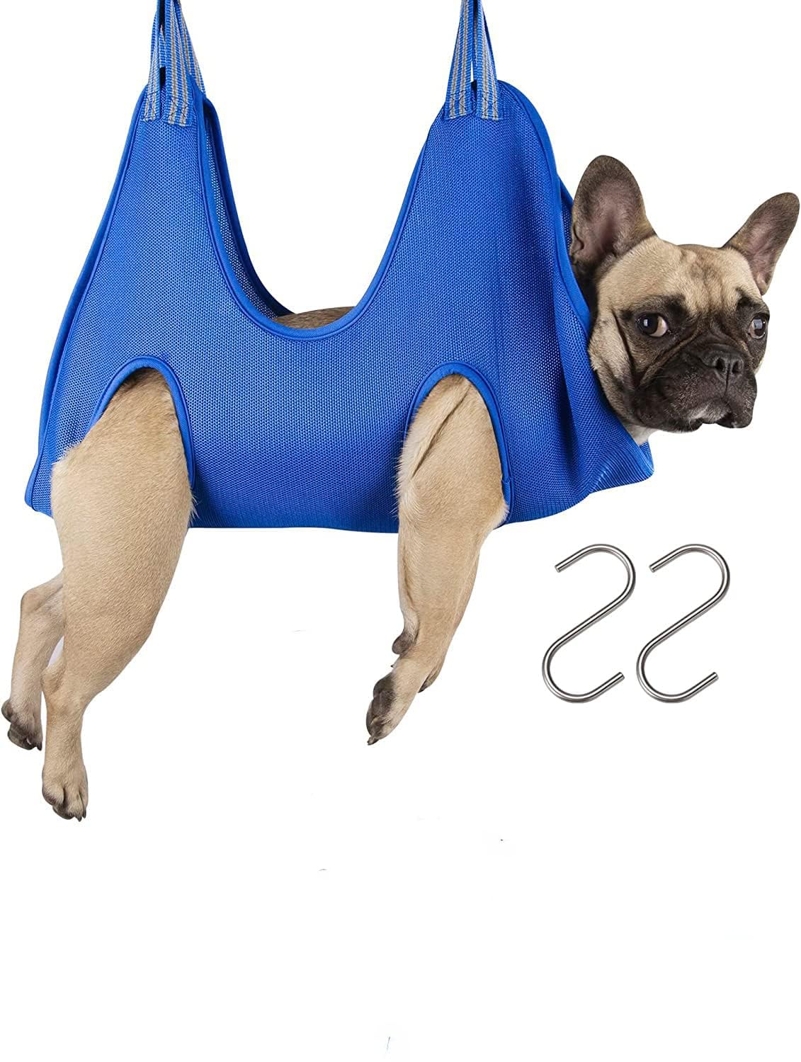 Dog Cat Hammock Helper Restraint Bag Hanging Harness with S-Hook Pet Holder for Nail Trimming Pet Grooming Table Shower,Help The Beloved pet to wash, Groom and Trim The Nails