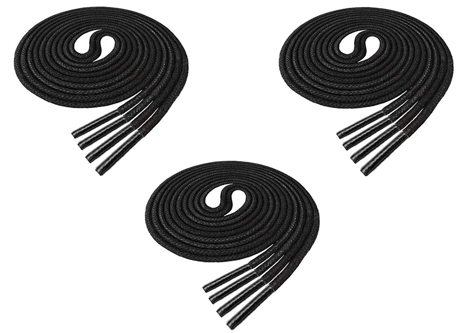 SHOESHINE Formal Round Shoelace Waxed Cotton Thin Shoe Laces – 3 Pair