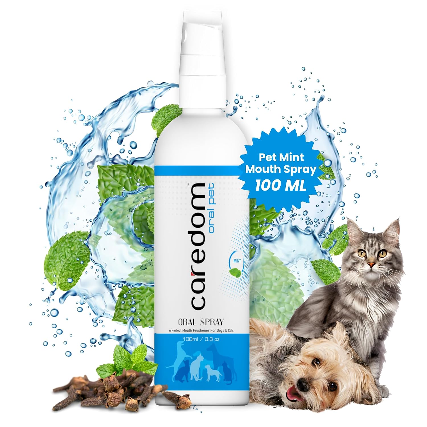 Oral Pet Mint Dog Mouth Freshener Spray | Dental Spray for Dogs & Cats to Reduce Bad Breath, Plaque & Tartar | Supports Gum & Oral Hygiene | Easy Dental Care Spray for Pets (100 ml)