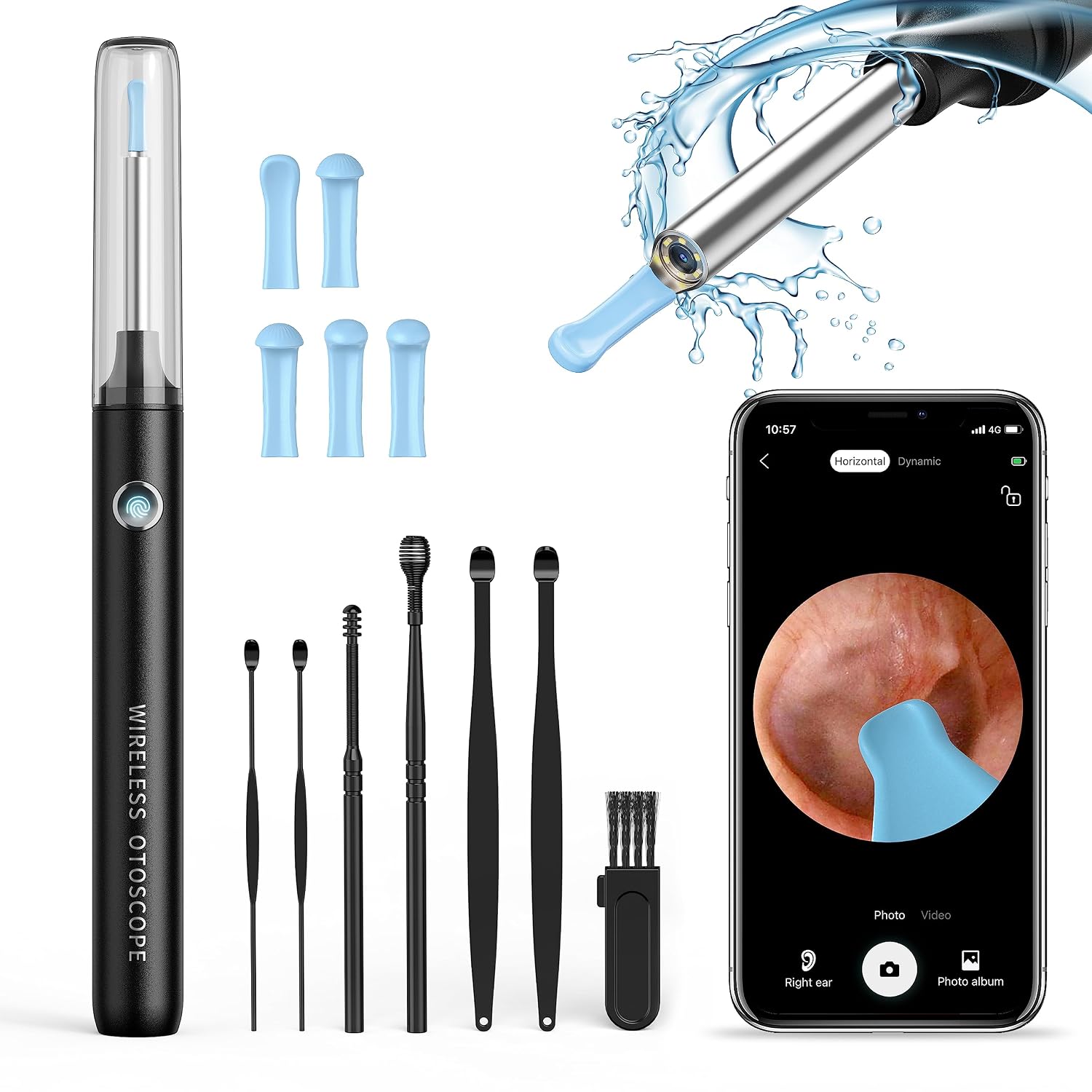 Ear Wax Removal Tool Camera, 1080P Ear Cleaner with Anti-Dust Cover, Wifi Ear Camera Otoscope with Ear Pick Set for iPhone, iPad & Android Smart Phones