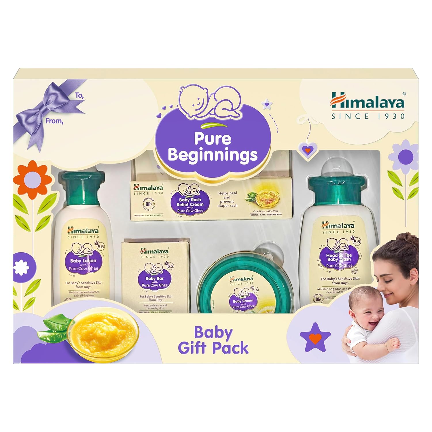 Himalaya Ghee Baby Gift Pack of 5| Moisturizing Skincare Regime
