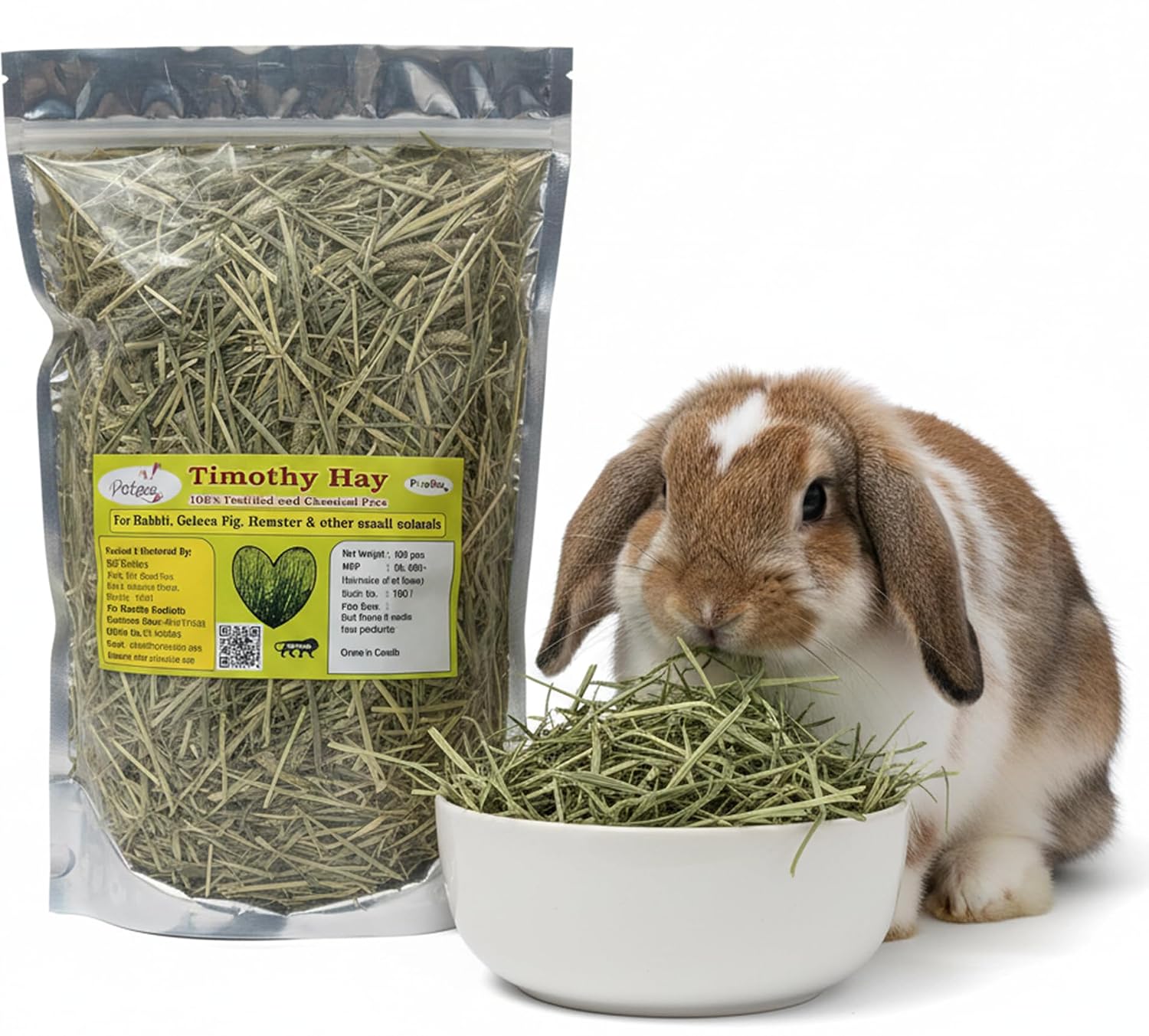 Timothy Hay Food For Rabbits, Guinea Pig, Hamsters And Other Small Animals (400 Gms), 1 Count