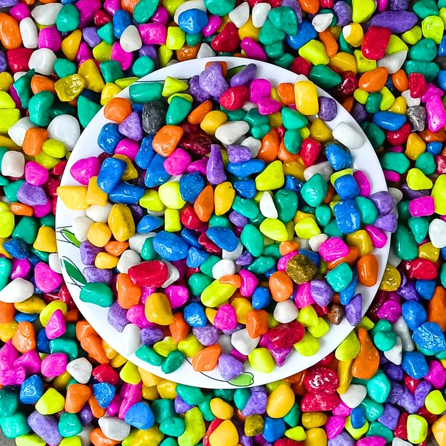 Foodie Puppies Colored Decorative Multicolor Stones – (3Kg, Small) for Home, Outdoor Decoration, Art & Craft, Vase Fillers, Aquarium, Fish Tank, Garden, Lawn, Multi-Purpose Unplanted Substrate