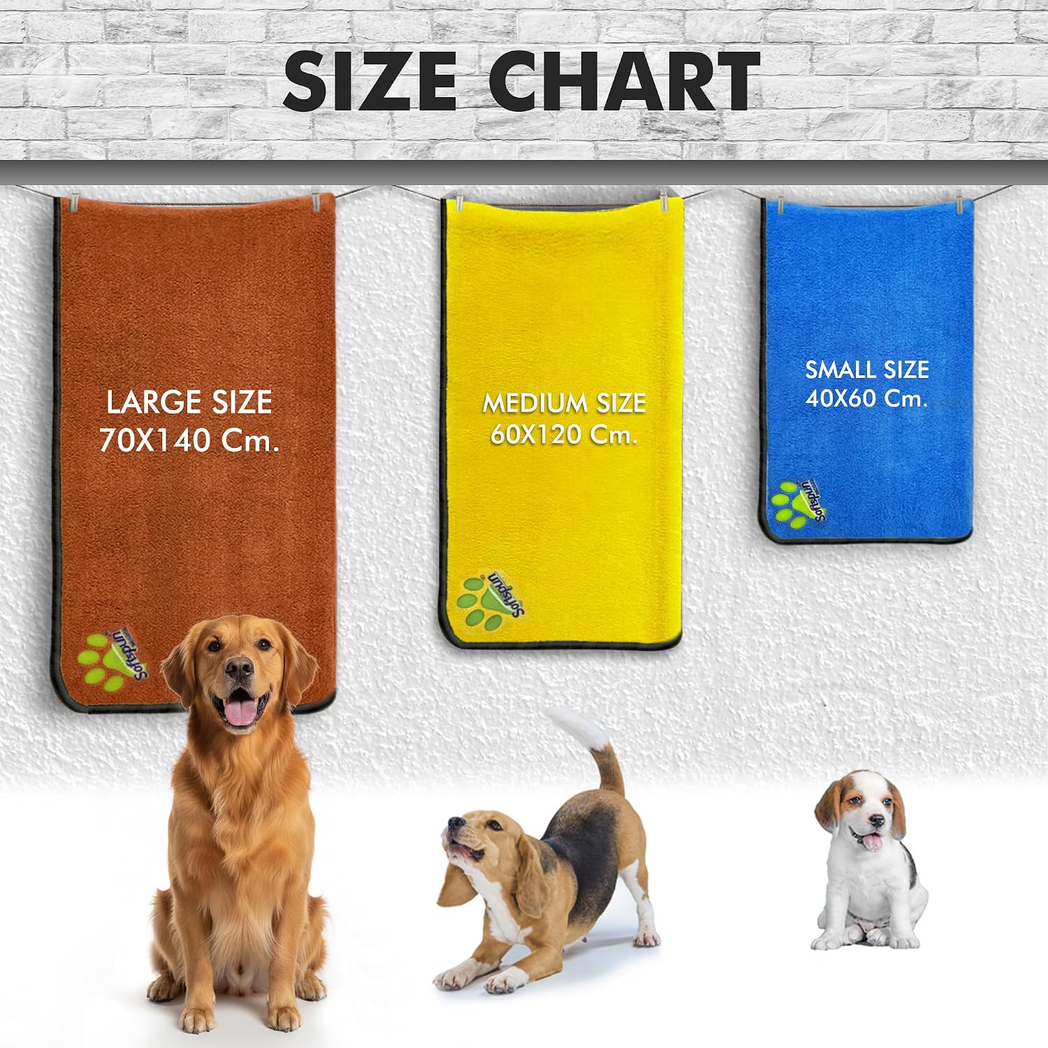 SOFTSPUN Microfiber Pet Towel 60×120 cms 1pcs 380gsm Grey! Ultra-Soft, Ultra-Absorbent for Drying Small & Medium Dogs & Cats of All Breeds Quickly.
