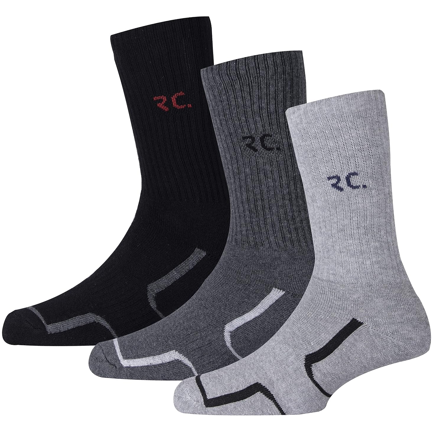 RC. ROYAL CLASS Men’s Soft Warm Calf Length Cotton Thick Towel-Cushion Thermal Winter Wear Multicolored Socks(Pack of 3 Pairs)(Free Size)