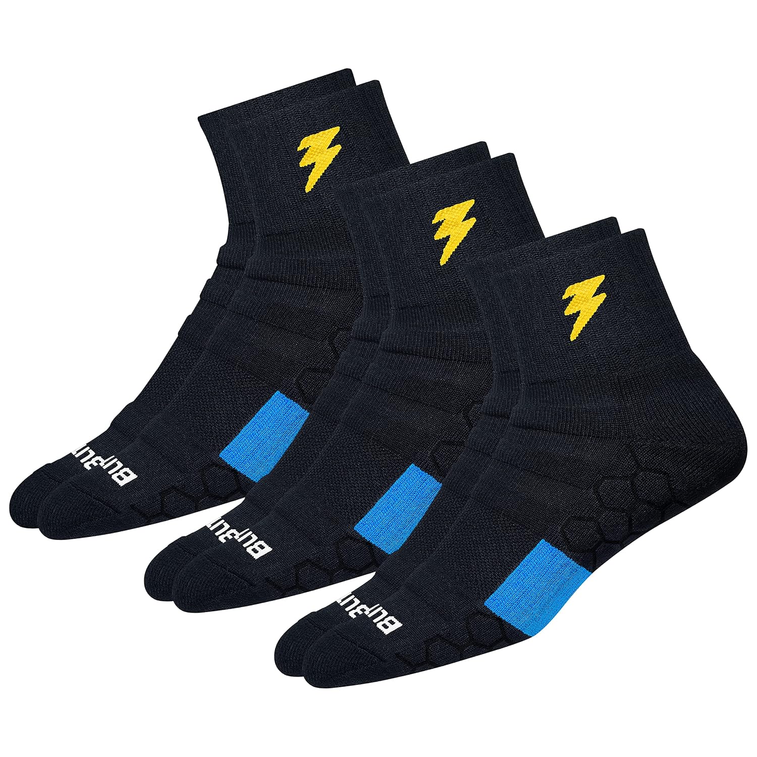 BLITZSOX Hi-Tech Performance Sports Socks for Men (Badminton, Running, Gym & Indoor Training), Pack of 3