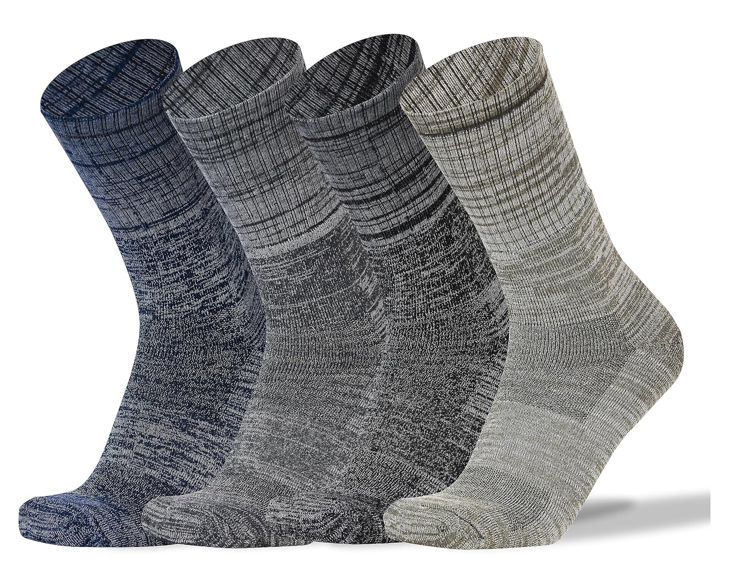 RC. ROYAL CLASS Thick Heavy Duty Thermal Socks For Men Cushioned Towel Warm Winter Woolen Socks, Calf Length Hi-Performance Soft Moisture Wicking Socks, Pack of 4 Pairs, Free Size, Multicolored
