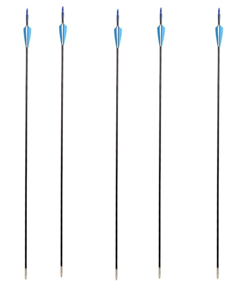 Leosoprtz Professional Archery Set – Bow and Arrow for Adults and Kids | Carbon Finber Bow with 130 cm Long String | Right Hand Black – Draw Weight 13kg- 18kg (Professional, Pack of 5 Arrow)