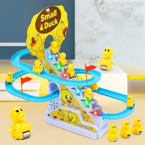 Storio Tweetie Sliding Track Set Toys for Kids – Ducklings Stair Climbing Toys for Kids, Escalator Toy with Lights and Music with 3 Duckling