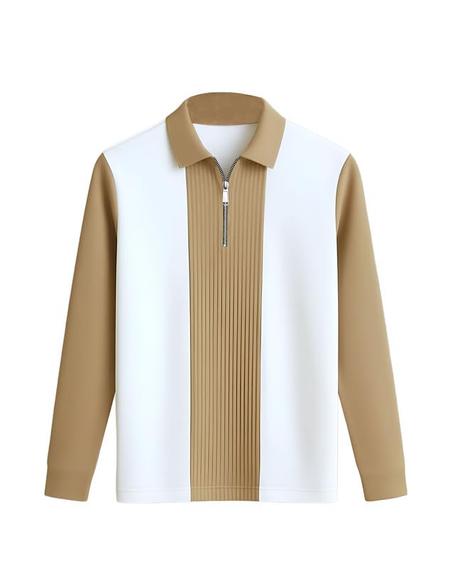 AUSK Men T-Shirt || Zip Neck Cotton Polo Tshirts || Tshirt for Man