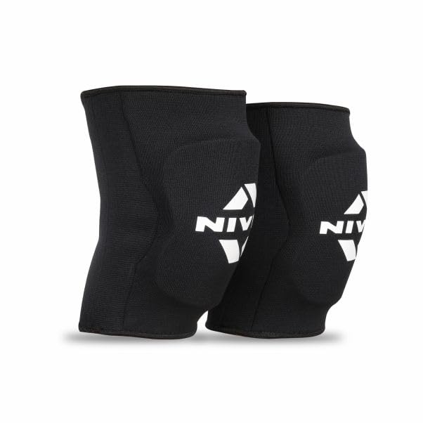 Nivia Volleyball Knee Pads For Men & Women, Durable Protective Gear with Shock Absorbing Padding, Lightweight Breathable Material & Secure Fit for Training, Gym & Fitness, Available In Pair (Black)