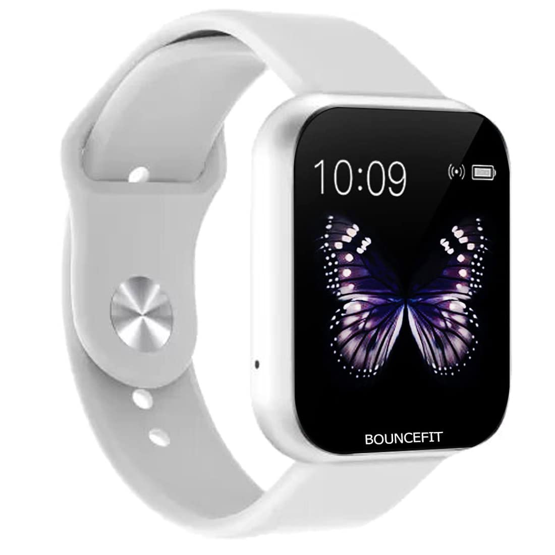 Bouncefit D20 Y68 Fitness Band Smart Watch for Men, Women, Boys, Girls, Kids – Single Touch Interface, Water Resistant, Workout Mode, Quick Charge Sports Smartwatch – White