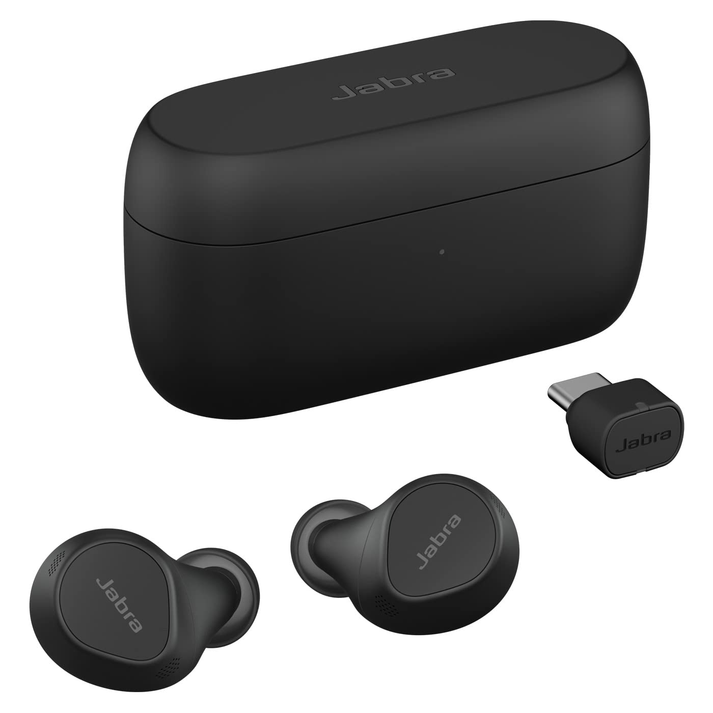 Jabra Evolve2 Buds UC True Wireless Bluetooth Earbuds with Link 390 USB-C Adapter, Active Noise Cancellation, 6 Microphones, 33 Hours Battery, MultiSensor Voice™, Hybrid Work Earbuds