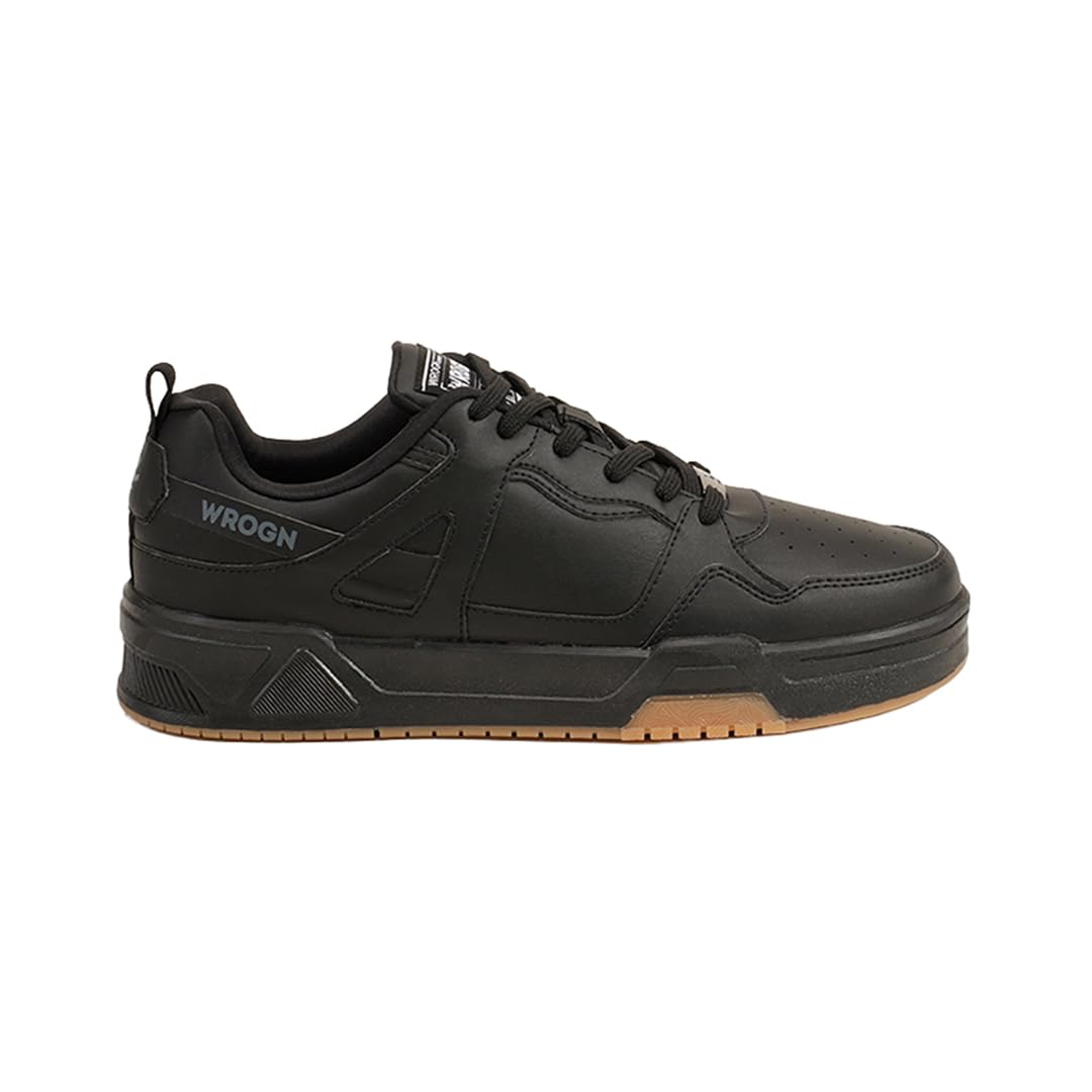 WROGN Men’s Black Casual Sneakers | Microfibre Upper | Sneakers for Men Casual