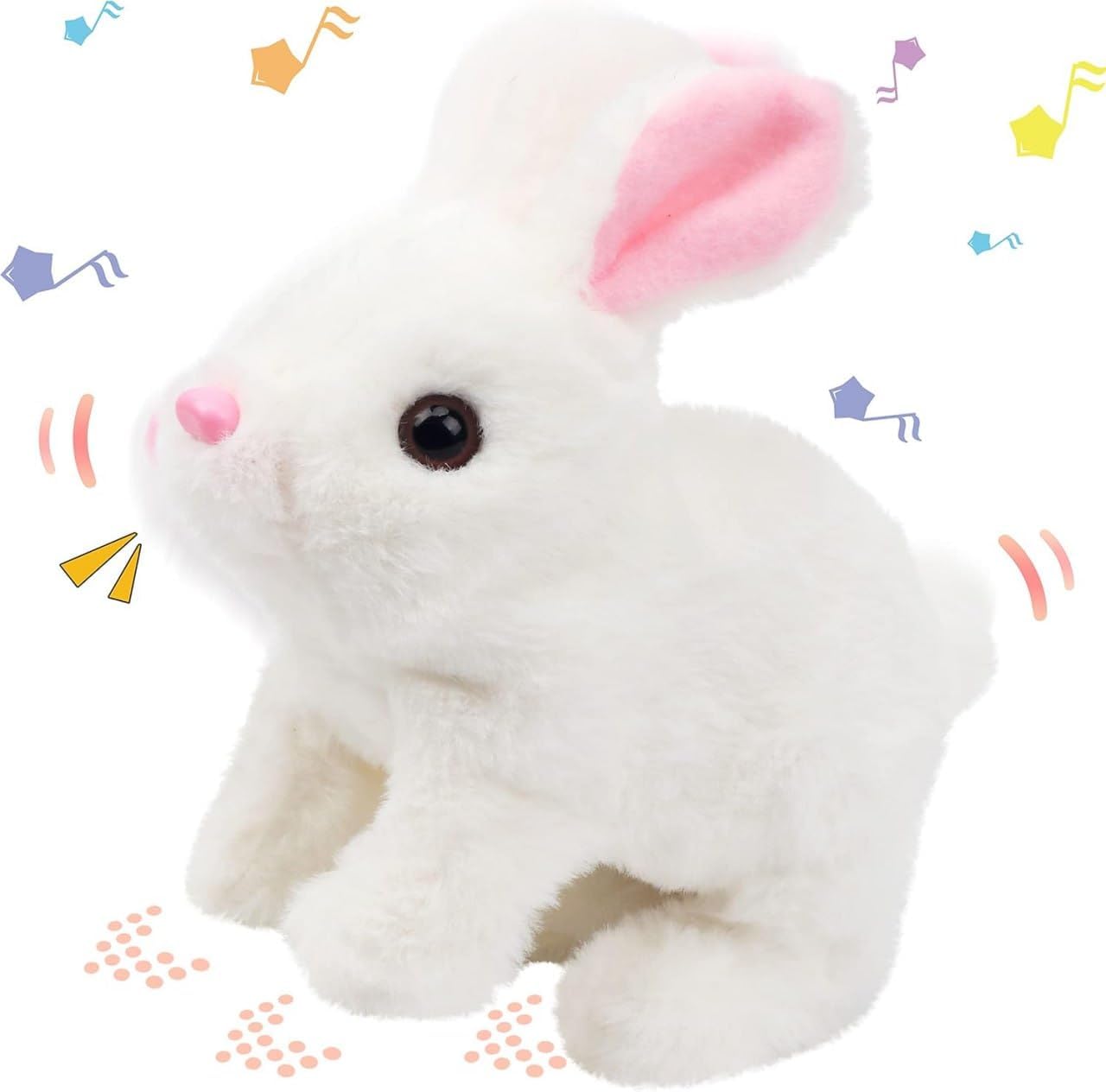 JB’S LAND Interactive Walking Rabbit Toy for Kids – Hopping Bunny Toy with Sound & Moving Ears, Plush Electronic Pet Toy – Best Gift for Toddlers & Children