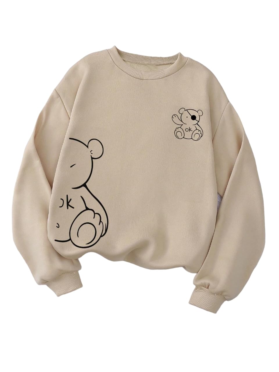 TAGAS Women’s Printed Pullover Sweatshirt | Crew Neck Full Sleeve Graphic Top | Soft Warm Casual Winter Wear