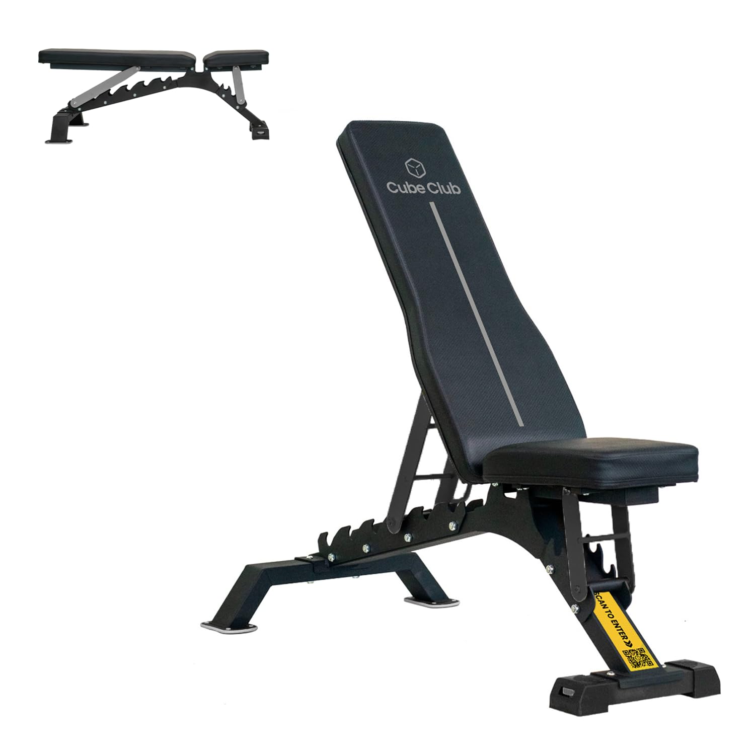 The Cube Club Premium Foldable Gym Bench Multipurpose Incline and Decline Exercise Strength Training Fitness Bench | 8 In 1 Adjustable Full Body Workout Weight Bench Press (Load Capacity- 400kg, 1 Year Warranty)