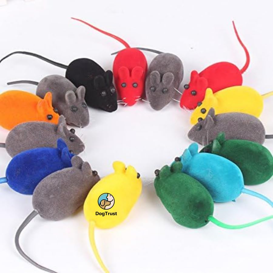 Dog Trust Realistic Cat Mouse Plush Toy – 3 Piece Interactive Kitten Mice Chew Toys for Engaging Playtime, Enriching Your Cat’s Amusement and Dental Health