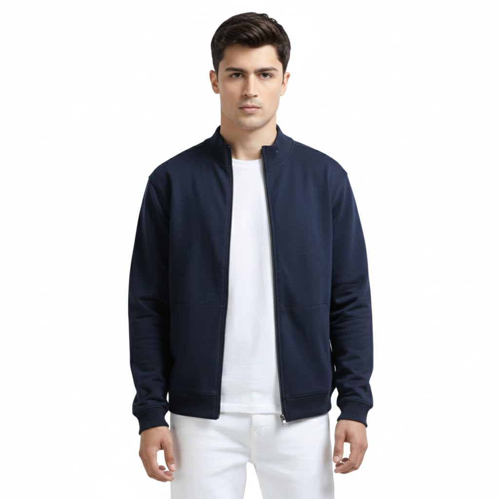 AMIGOS Men High Neck Zipper Full Sleeve Cotton Winter Sweater for Man