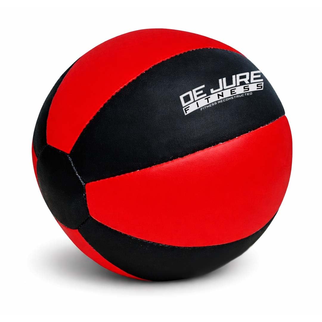 DE JURE FITNESS Leather Medicine Ball for Men & Women | Low Bounce Gym Ball for Strength Training | Durable Leather Surface with Strong Grip | Home & Commercial Gym Fitness Weight Ball (1 KG)
