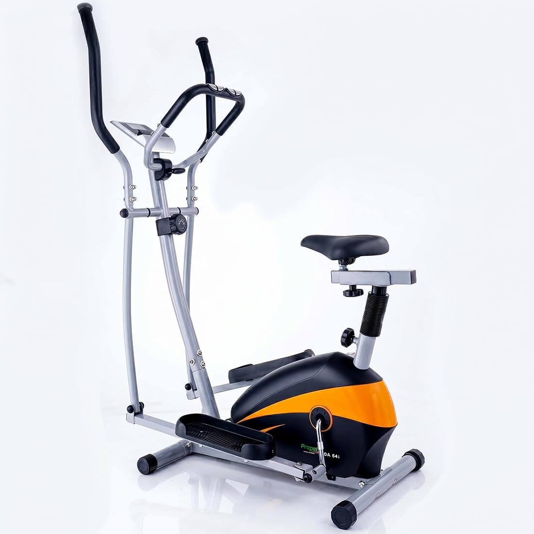 Propel HDA 64i 2-in-1 Elliptical Cross Trainer & Seated Upright Bike for Home | 8-Level Magnetic Resistance | Silent Flywheel | Adjustable Seat & Handle | Pulse Monitor | 100 kg Capacity