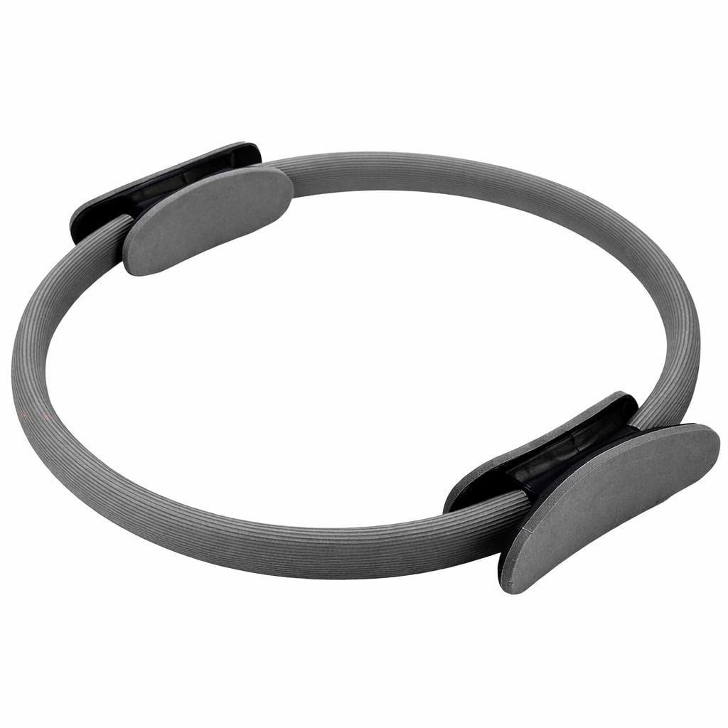 GOCART WITH G LOGO Yoga Circle Exercise Pilates Ring with Full Body Toning Fitness for Stretching, Relaxation (Gray)