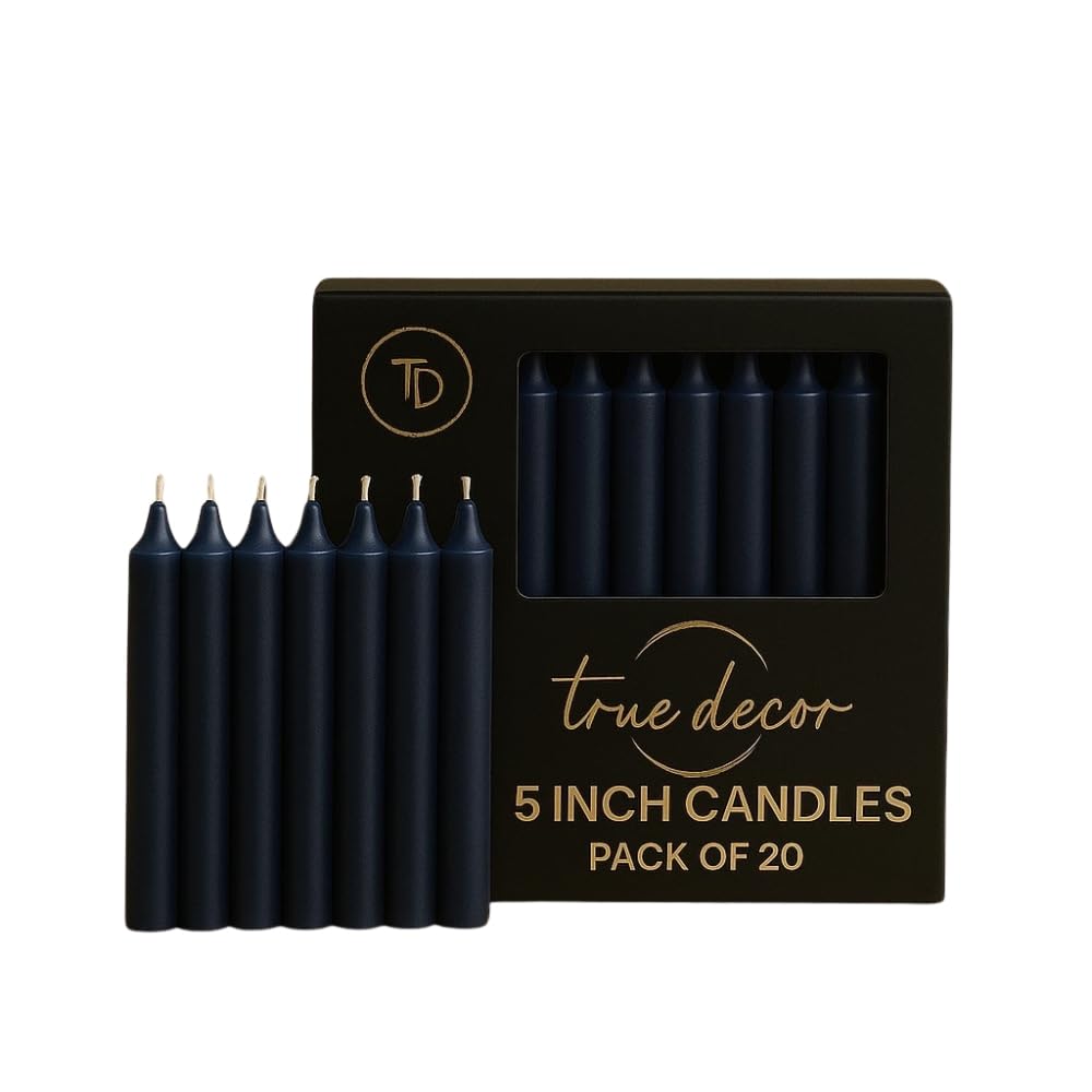 True Decor 5″ Blue Pack of 20 Chime/Spell/Mombati Candles || Blue Candles for Healing Communication & Creativity || Burn Time 4 Hrs